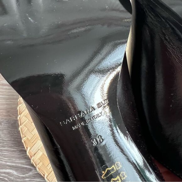 Barbara Bui black leather square toe mules made in Italy designer women’s 38‎ - Picture 6 of 8